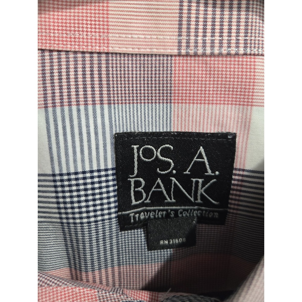 Jos A Bank Travelers Collection Plaid Cotton Button Down Long Sleeve Shirt Large - Picture 4 of 6